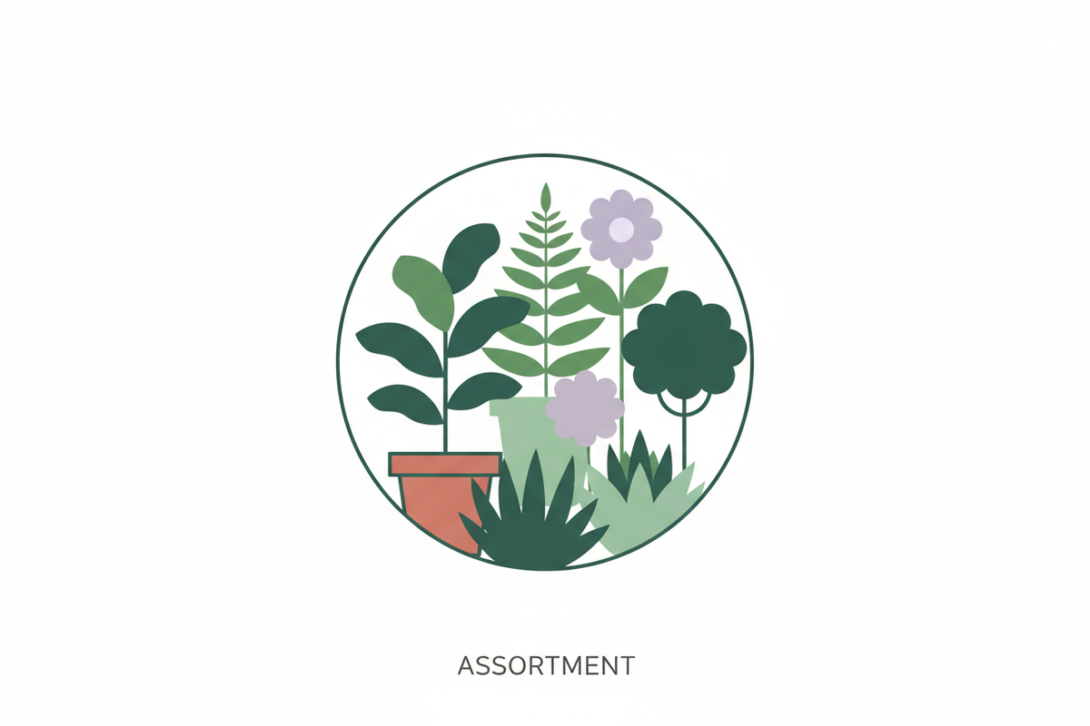 icoon voor onze duizend producten mbt planten, een icoon die staat voor ruim assortiment