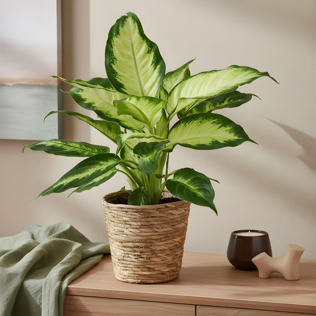 Green BoutiQ - Green is... Kamerplanten - Diefenbachia Camilla - Dieffenbachia - Weinig onderhoud - Groen - 1 Plant - Pot 17cm - Hoogte 45-50cm