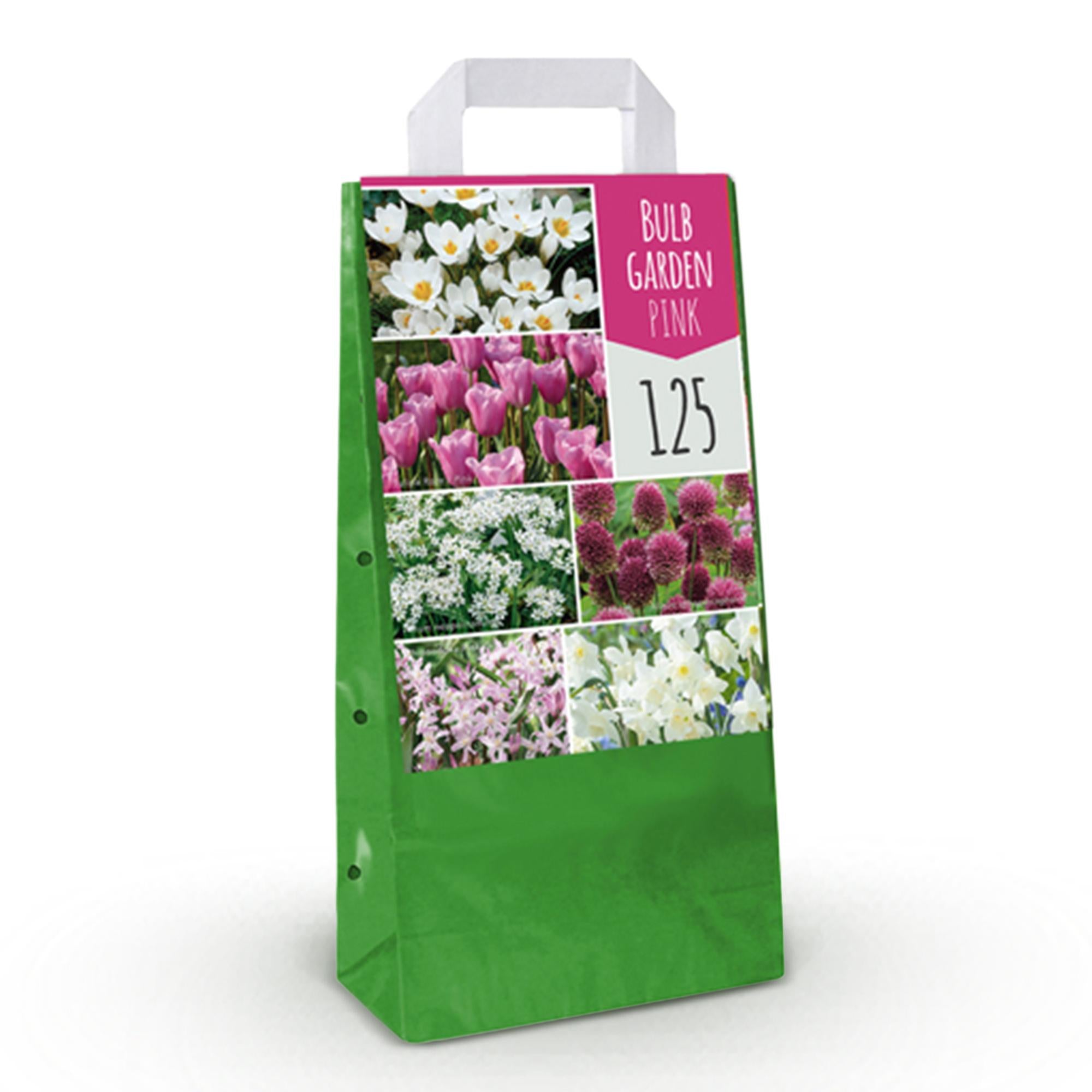 Green boutiQ - Bloembollen - Bulb Garden Pink mix - Diversen soorten - Kleur Roze - 125 stuks - Gift Verpakking