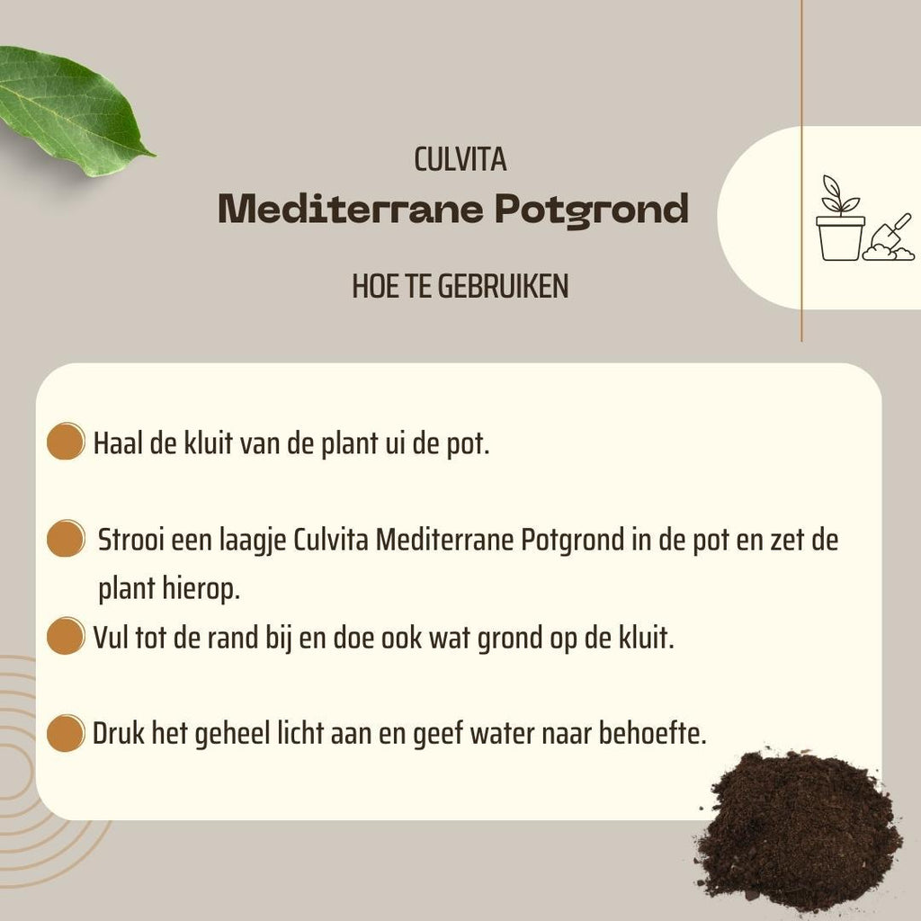 Culvita - Mediterrane Potgrond 40 Liter inclusief RhizoPlus - potgrond mediterrane planten o.a. geschikt voor olijfbomen, citrus en palmen