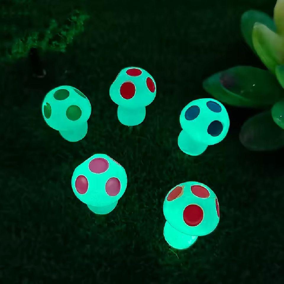 Glow in the dark - Mushrooms - Multi - ↑ 2 cm - 8 stuks