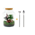DIY Planten terrarium met licht - Milky - Ø 21 cm ↑ 30 cm - Rake + Shovel