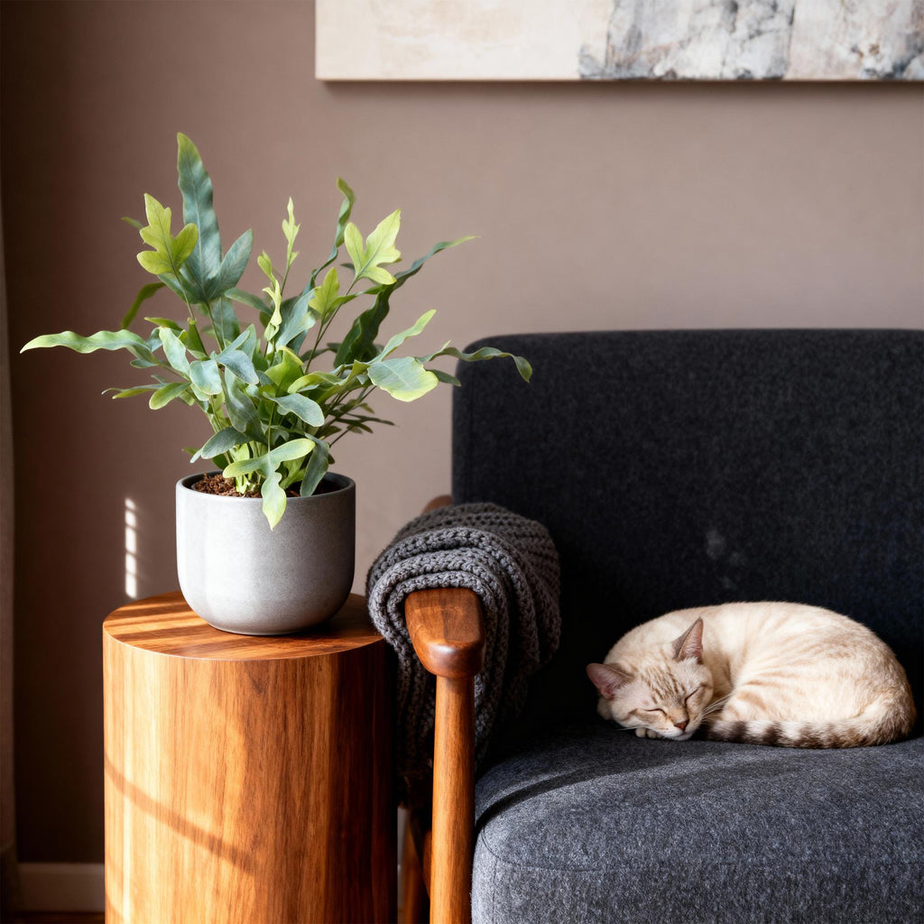 Green boutiQ - Kamerplant - Phlebodium aureum Blue Star - Blauwe Varen - Huisdiervriendelijk - Blauw - 2 Planten - Pot 12cm - Hoogte 25-30cm