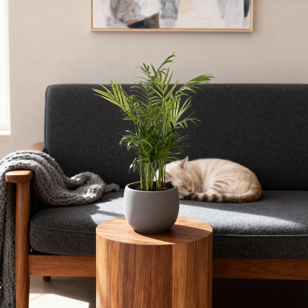 Green boutiQ - Kamerplant - Chamaedorea elegans - Goudpalm - Huisdiervriendelijk - Groen - 4 Planten - Pot 12cm - Hoogte 35-40cm