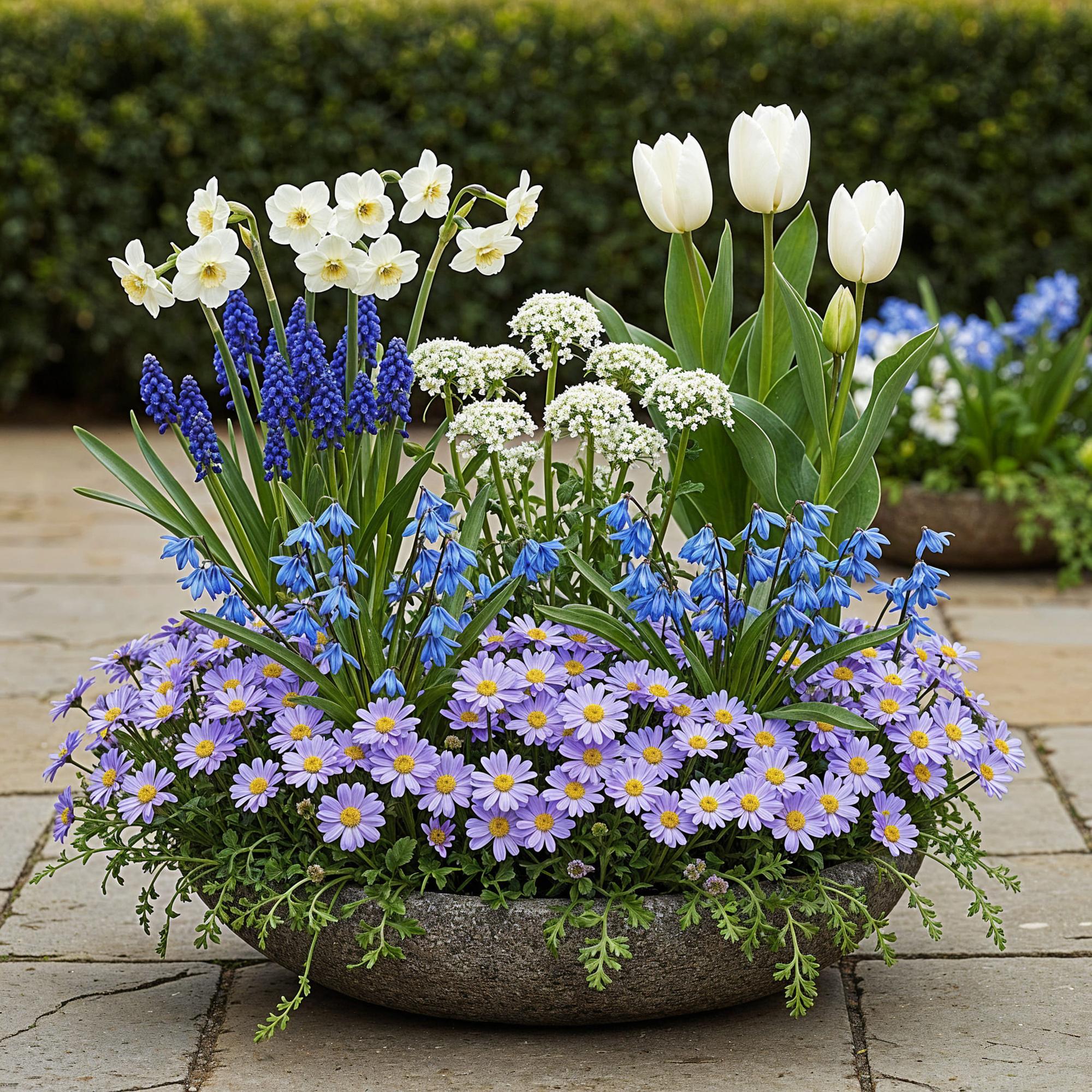 Green boutiQ - Bloembollen - Bulb Garden Blue mix - Diversen soorten - Kleur Blauw - 125 stuks - Gift Verpakking