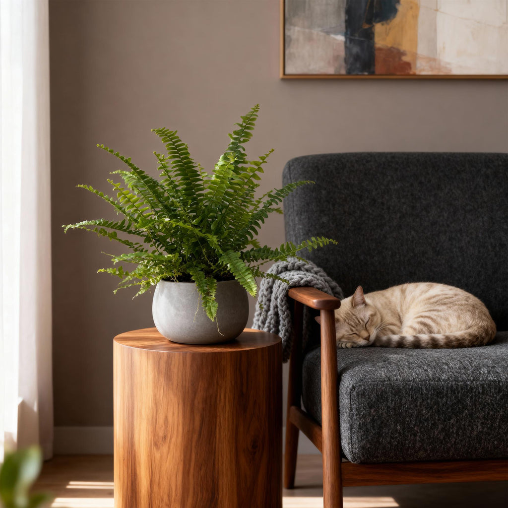 Green boutiQ - Kamerplant - Nephrolepsis exaltata Green Lady - Varen - Huisdiervriendelijk - Groen - 2 Planten - Pot 12cm - Hoogte 28-30cm