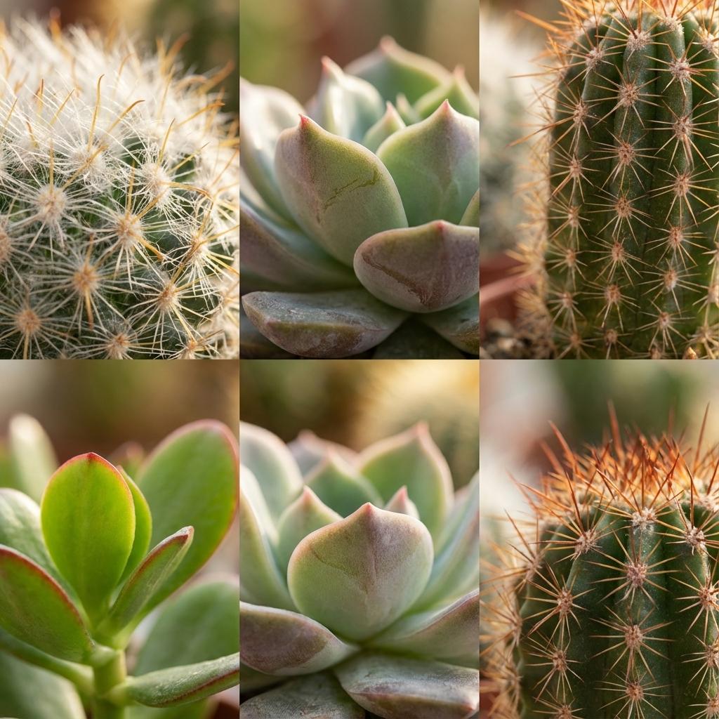 Mix van Echte Cactussen en Vetplanten - 6 Stuks - Ø 5,5 cm - Hoogte: 5-10 cm