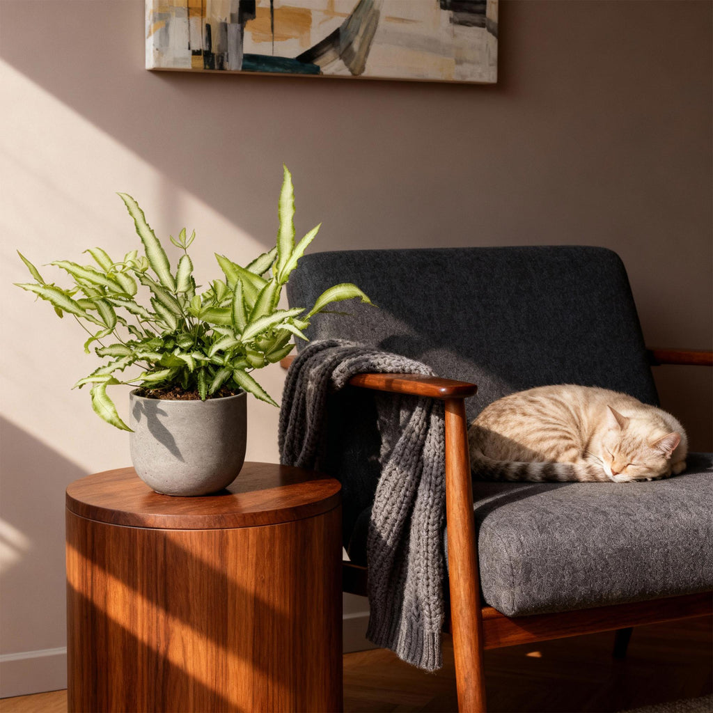 Green boutiQ - Kamerplant - Pteris cretica Albolineata - Lintvaren - Huisdiervriendelijk - Bont - 2 Planten - Pot 12cm - Hoogte 28-30cm