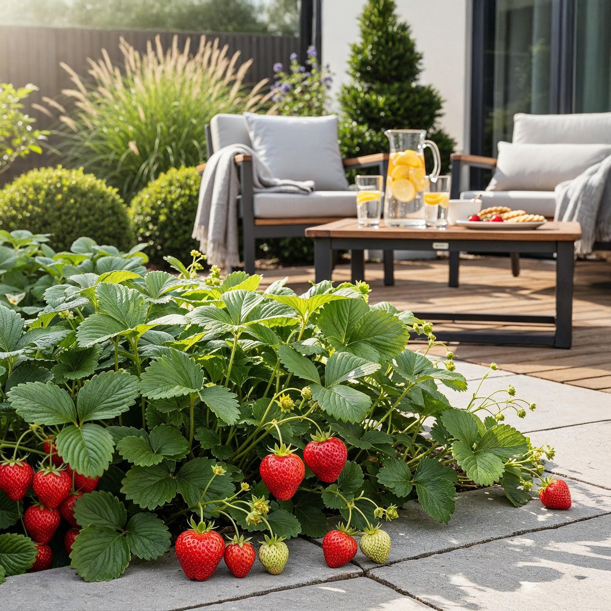 Green boutiQ - Fruitplanten - Aardbei - Fragaria Elsanta - Winterhard - 6 Planten - Pot 9 cm - Rode Aardbei