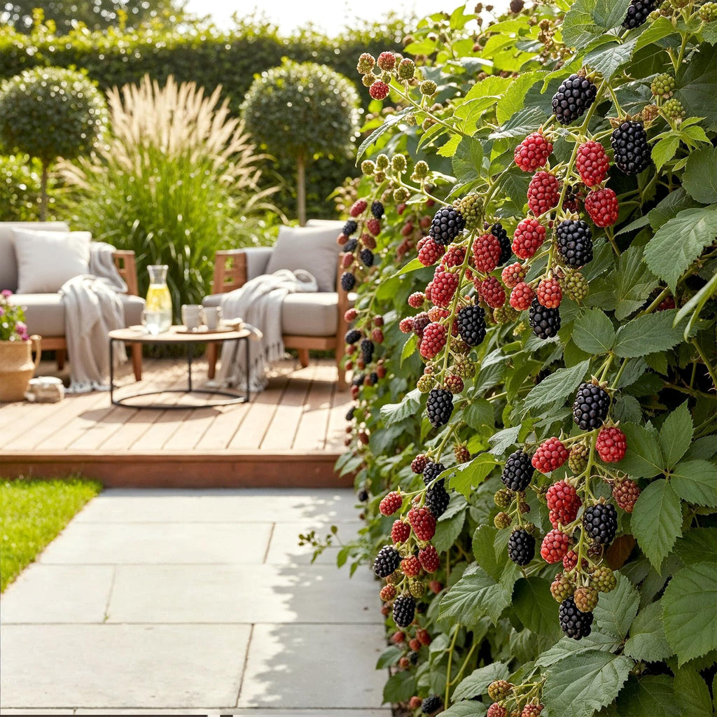 Green boutiQ - Fruitplanten - Doornloze Braam - Rubus Thornfree - Winterhard - 6 Planten - Pot 9 cm - Zwarte Braam