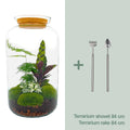 DIY Planten terrarium met licht - Sven XL Botanical - Ø 23 cm ↑ 43 cm - Rake + Shovel