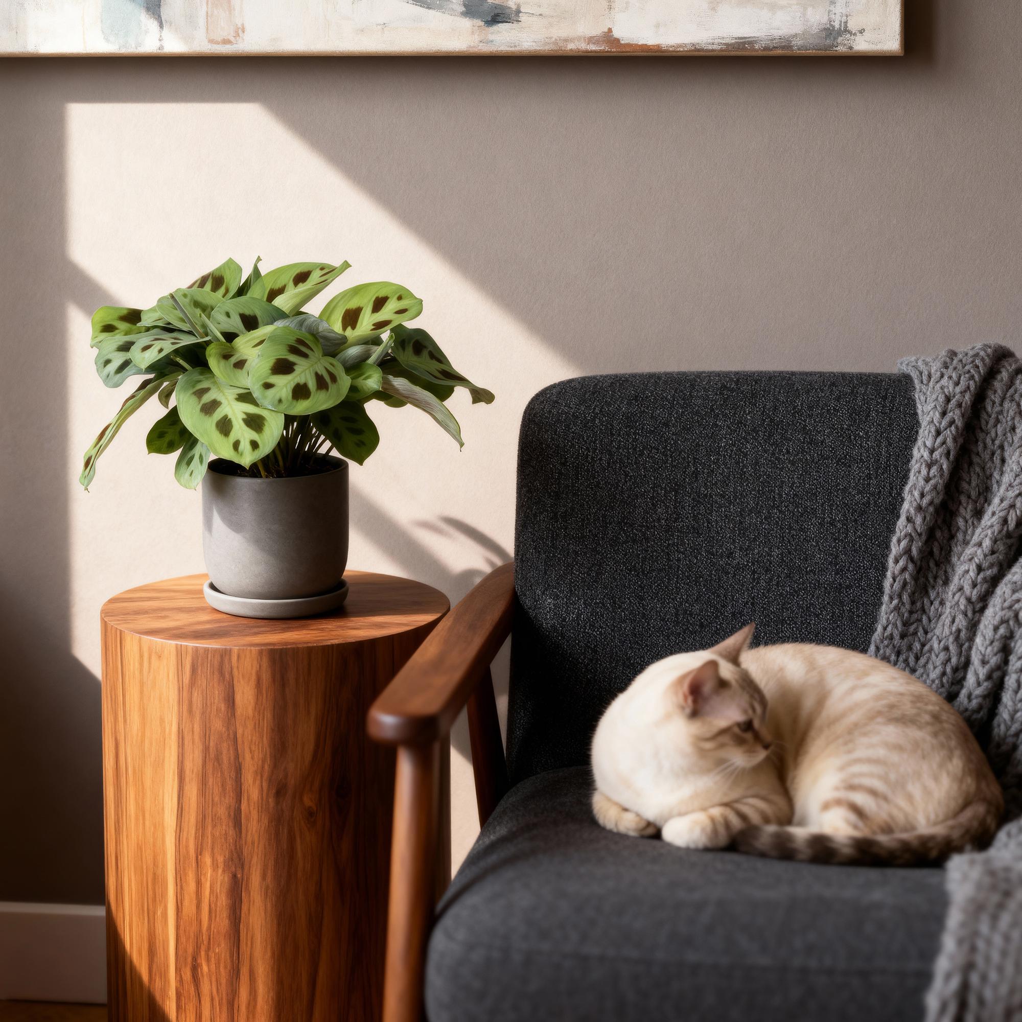 Green boutiQ - Kamerplant - Maranta Fascinator Kerchoveana - Gebedsplant - Huisdiervriendelijk - Groen - 4 Planten - Pot 12cm - Hoogte 30-35cm