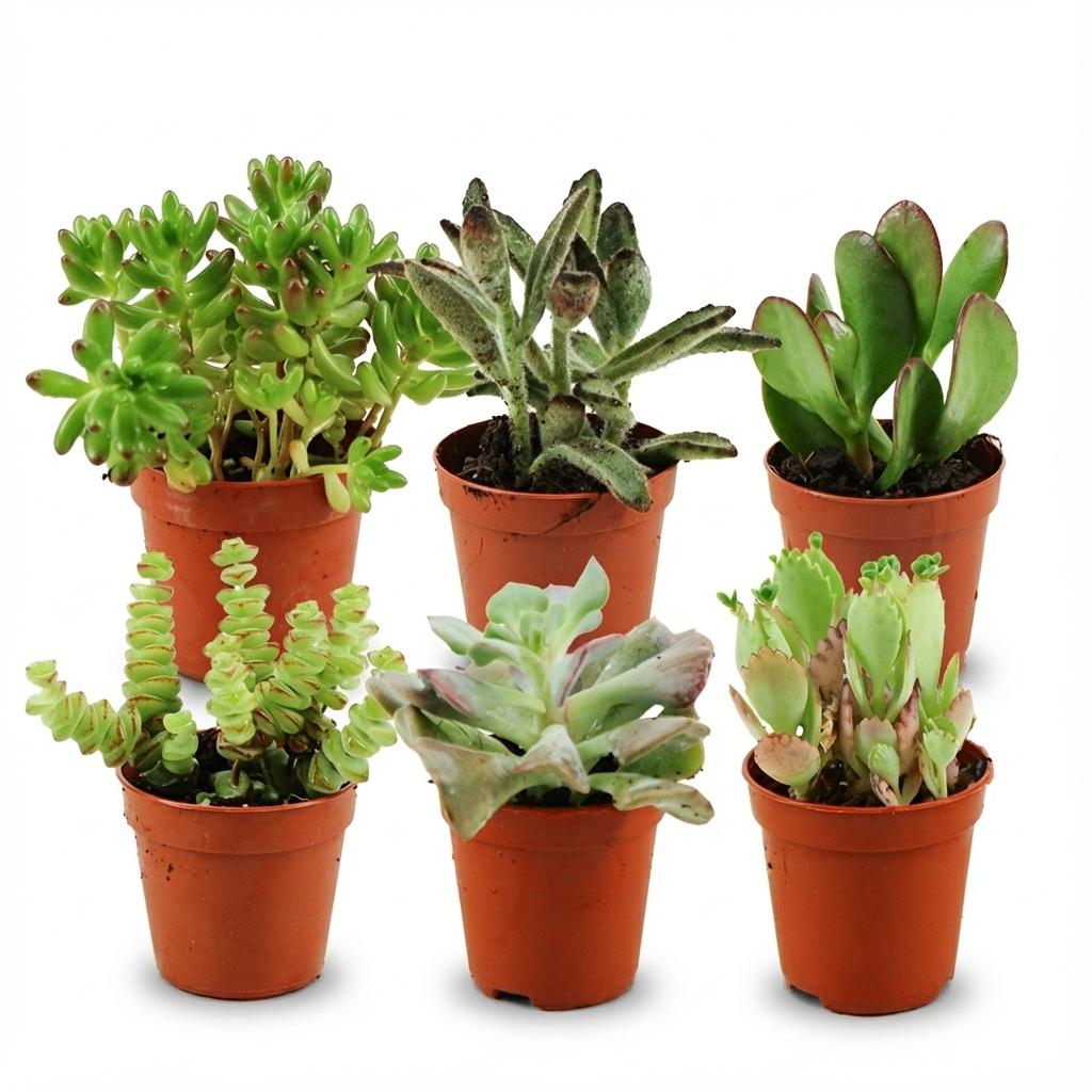 Mini Succulenten Mix - 6 Stuks - Ø 5,5 cm - Hoogte: 5-10 cm