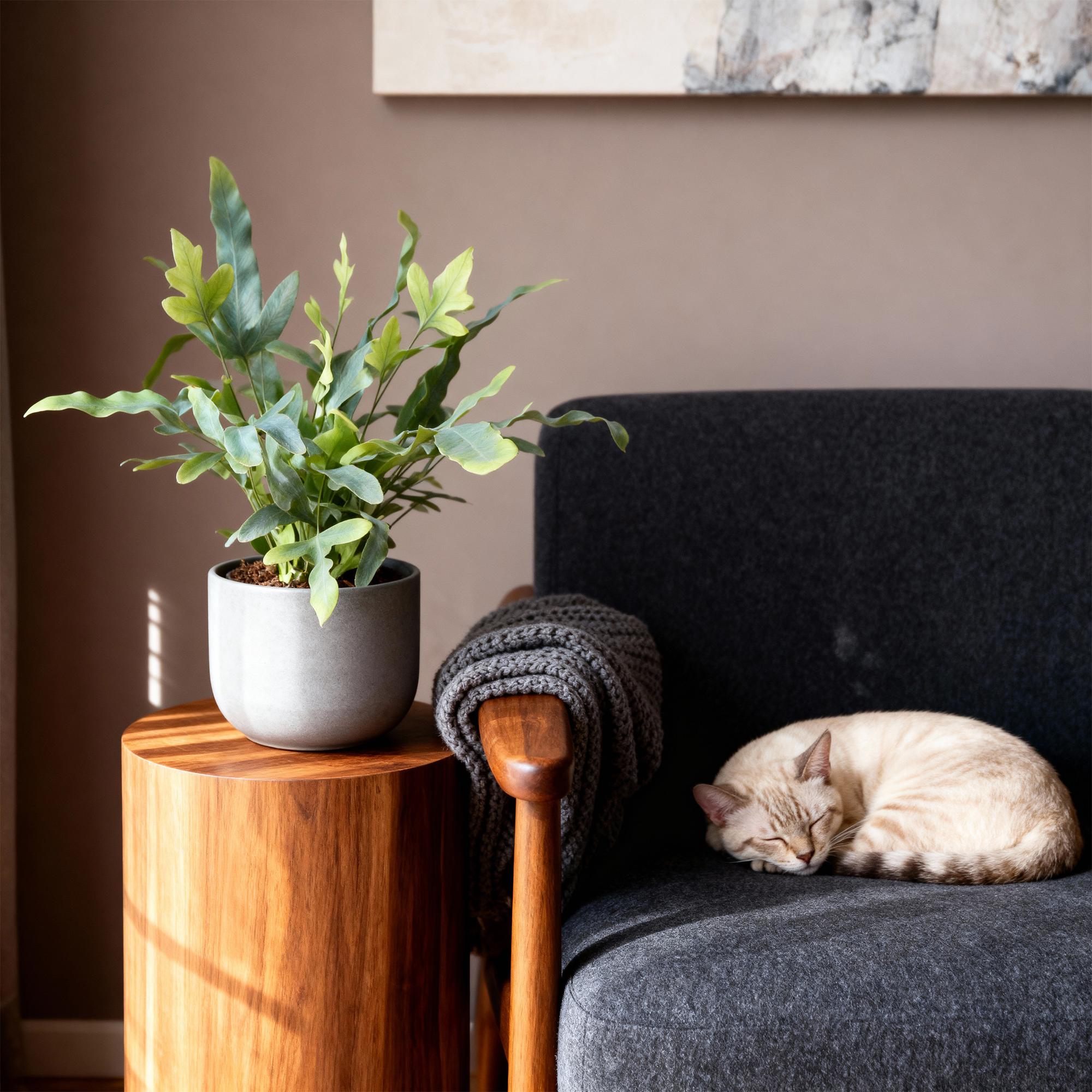 Green boutiQ - Kamerplant - Phlebodium aureum Blue Star - Blauwe Varen - Huisdiervriendelijk - Blauw - 4 Planten - Pot 12cm - Hoogte 25-30cm