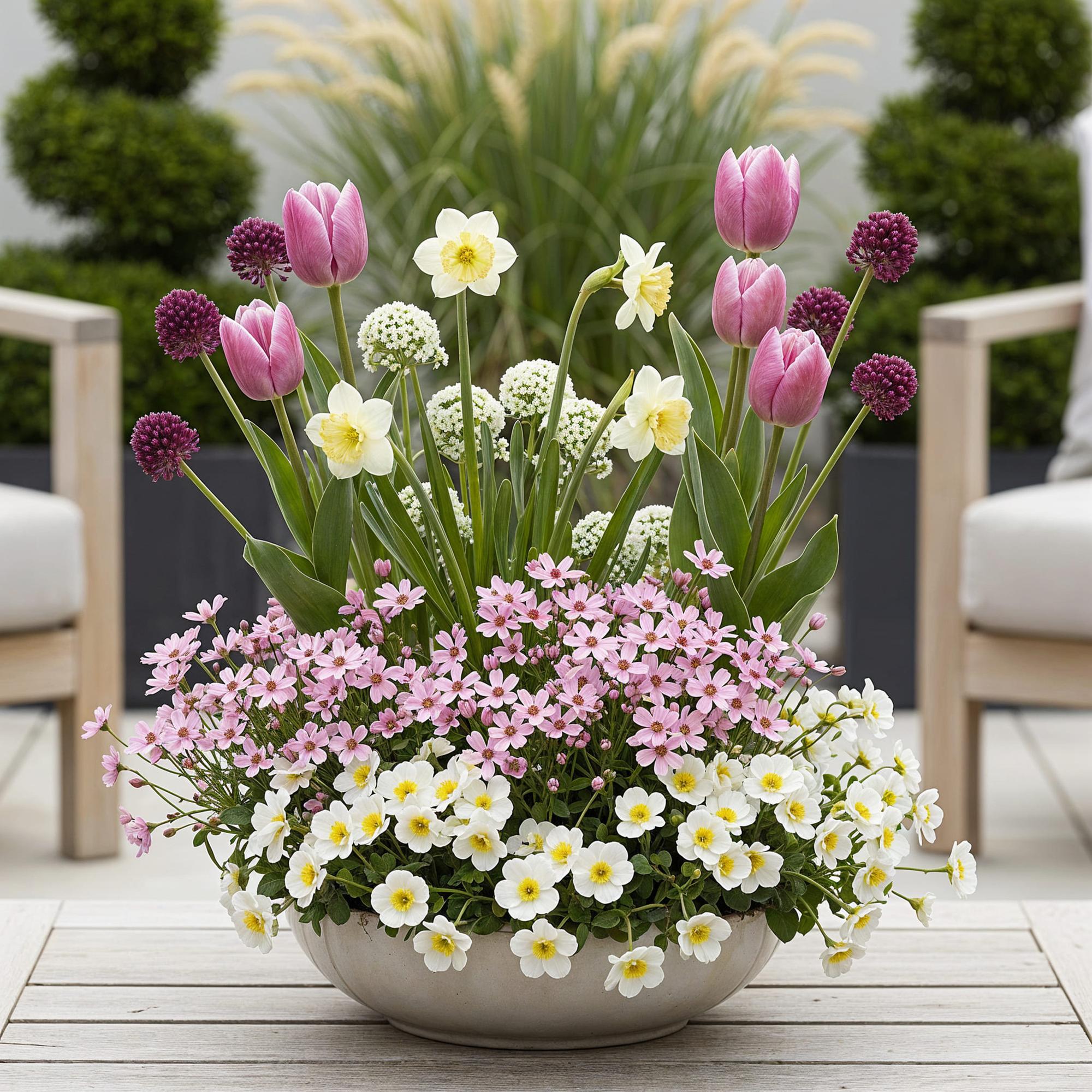 Green boutiQ - Bloembollen - Bulb Garden Pink mix - Diversen soorten - Kleur Roze - 125 stuks - Gift Verpakking
