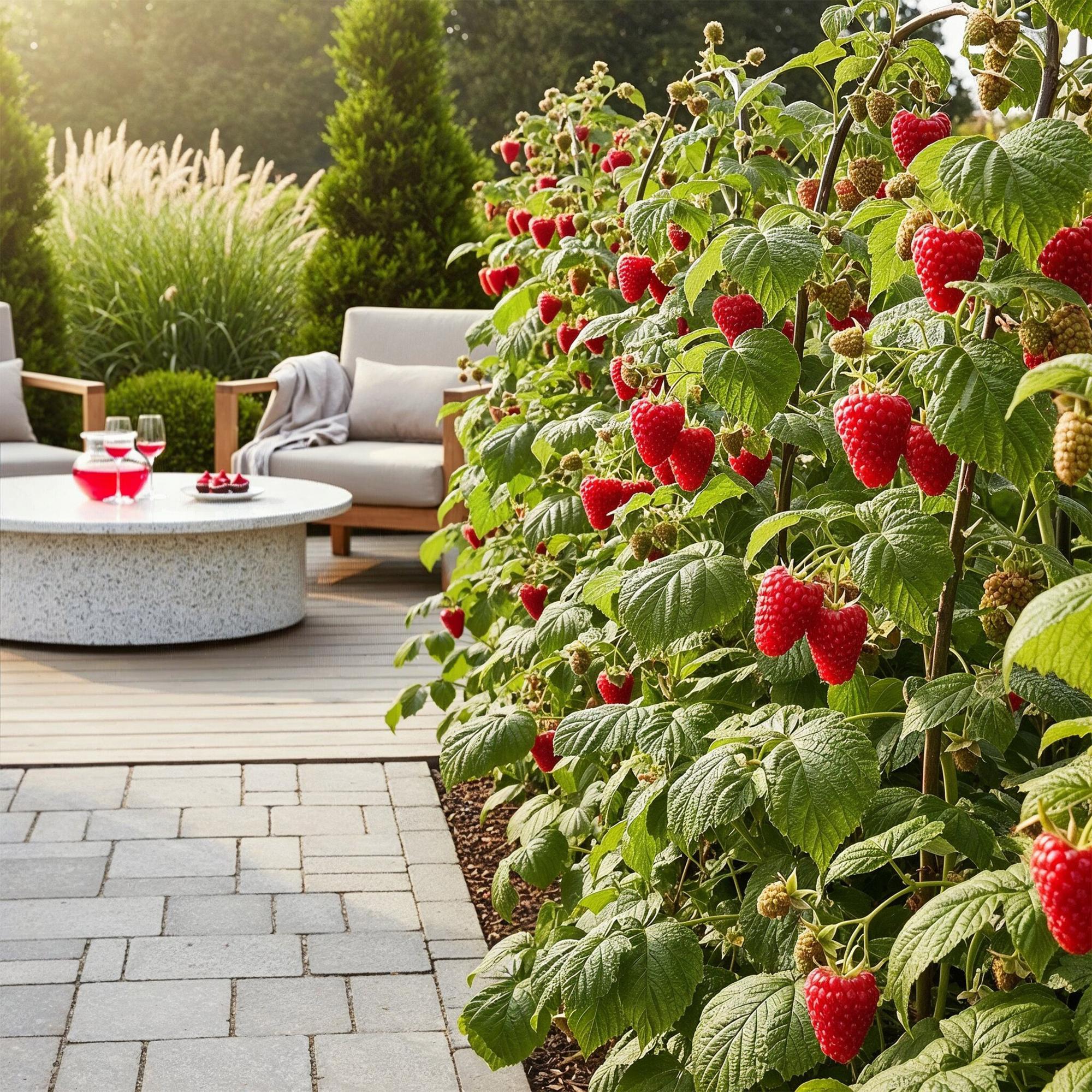 Green boutiQ - Fruitplanten - Framboos - Rubus idaeus Heritage - Winterhard - 6 Planten - Pot 9 cm - Rode Framboos