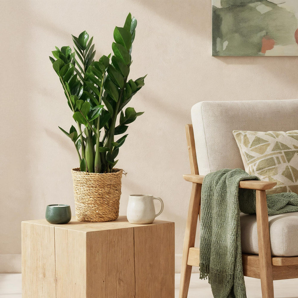 Green BoutiQ - Green is... Kamerplanten - Zamioculcas - ZZ-plant - Weinig onderhoud - Groen - 2 Planten - Pot 17cm - Hoogte 65-75cm