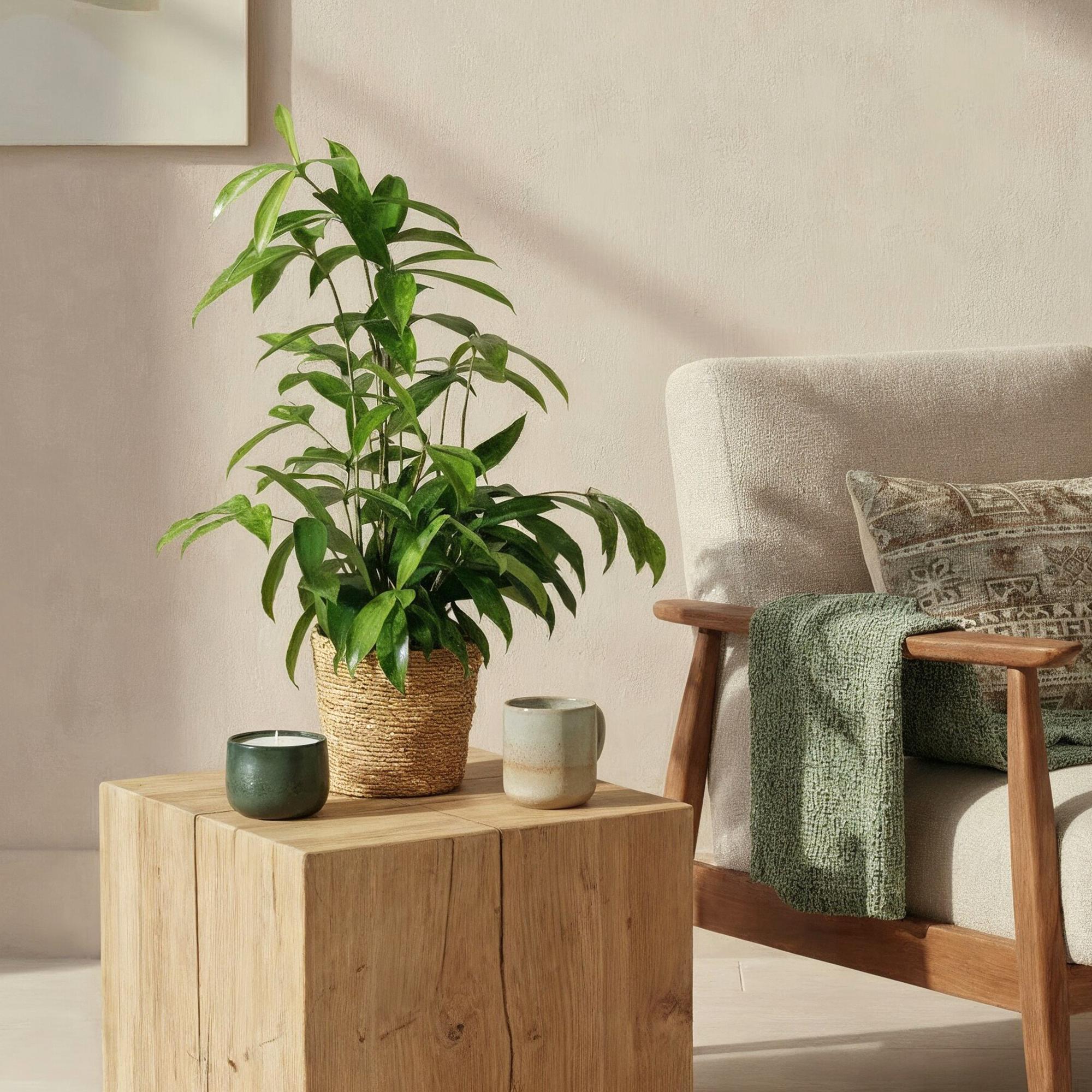 Green BoutiQ - Green is... Kamerplanten - Dracaena surculosa - Drakenbloedboom - Weinig onderhoud - Groen - 1 Plant - Pot 17cm - Hoogte 60-70cm