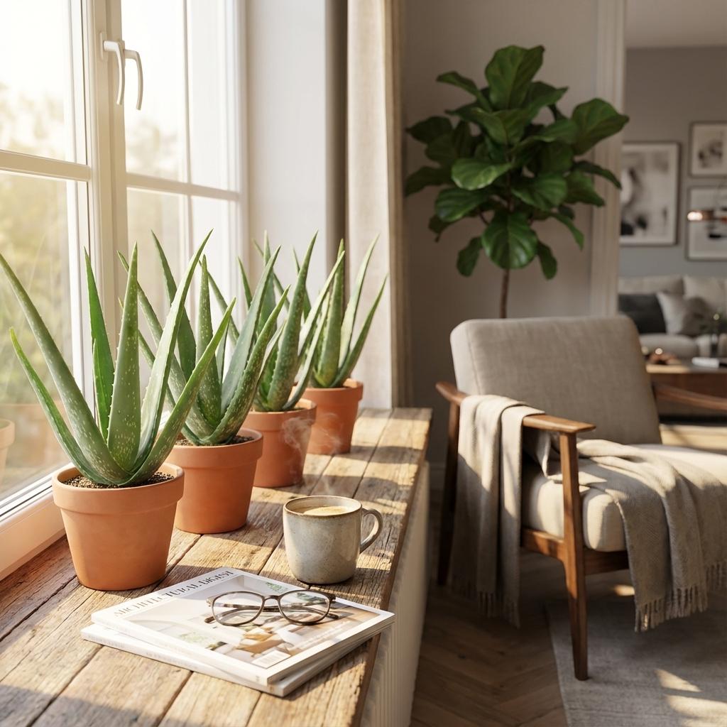 Aloë Vera - 4 Stuks - Ø 10,5 cm - Hoogte: 35 - 40cm