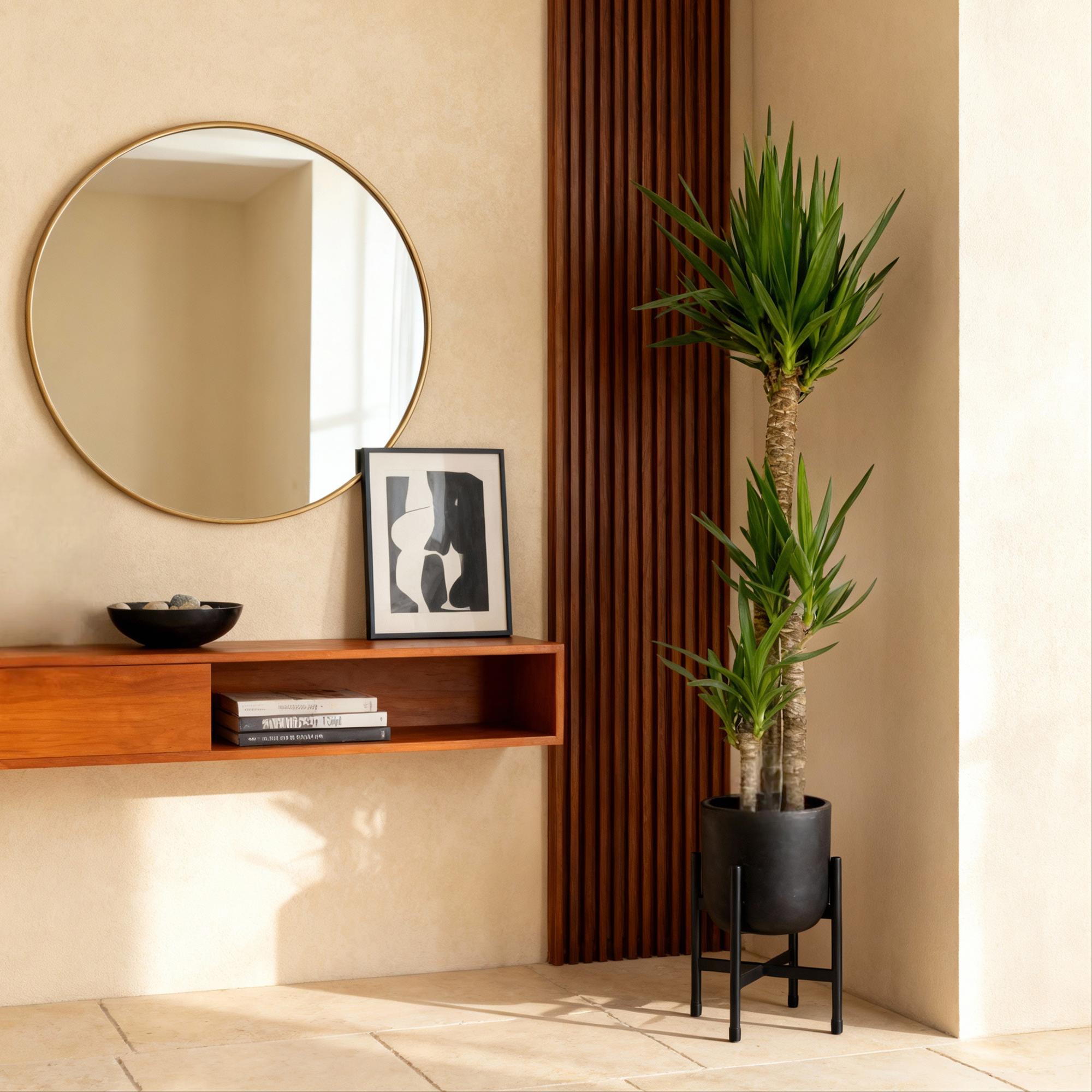 Green boutiQ - Kamerplant - Yucca elephantipes - Yucca - Weinig onderhoud - Groen - 1 - Pot 24cm - Hoogte 140cm