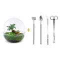 DIY Planten terrarium tweedelig bolglas - Dome XL Bonsai - Ø 28 cm ↑ 28 cm - Rake + Shovel + Tweezer + Scissors
