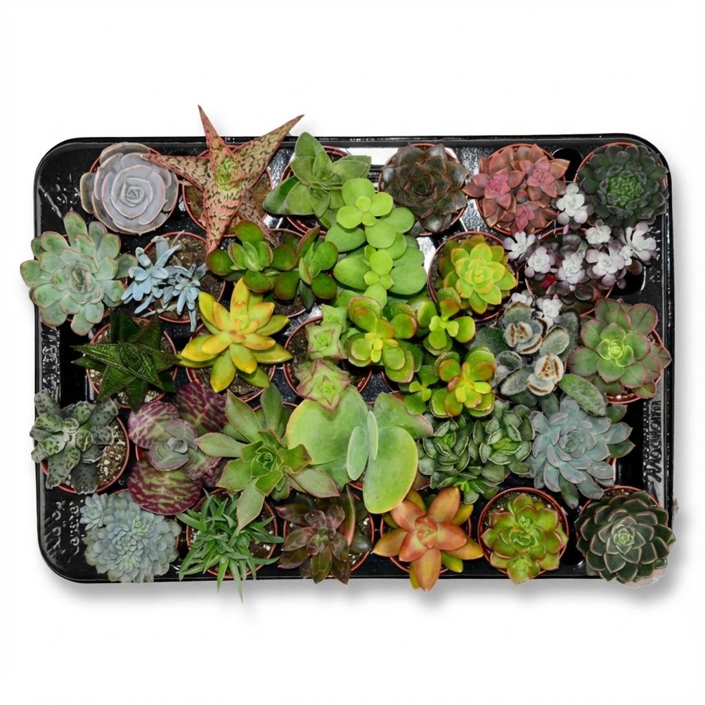 Mini Succulenten Mix - 30 Stuks - Ø 5,5 cm - Hoogte: 5-10 cm
