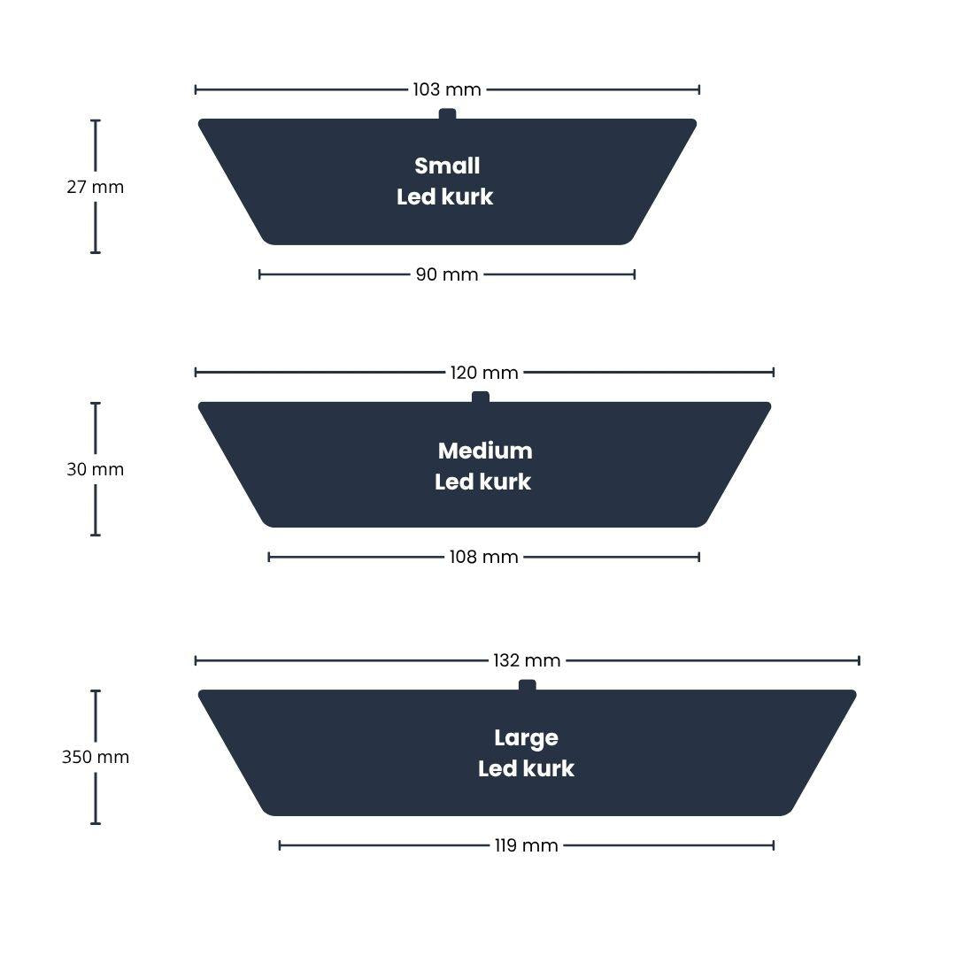Led kurk L  - Kurk met verlichting - LED lamp voor terrarium - 13,2 x 11,9 x 3,5 cm