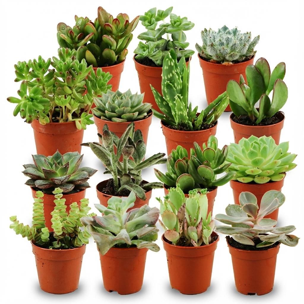 Mini Succulenten Mix - 15 Stuks - Ø 5,5 cm - Hoogte: 5-10 cm